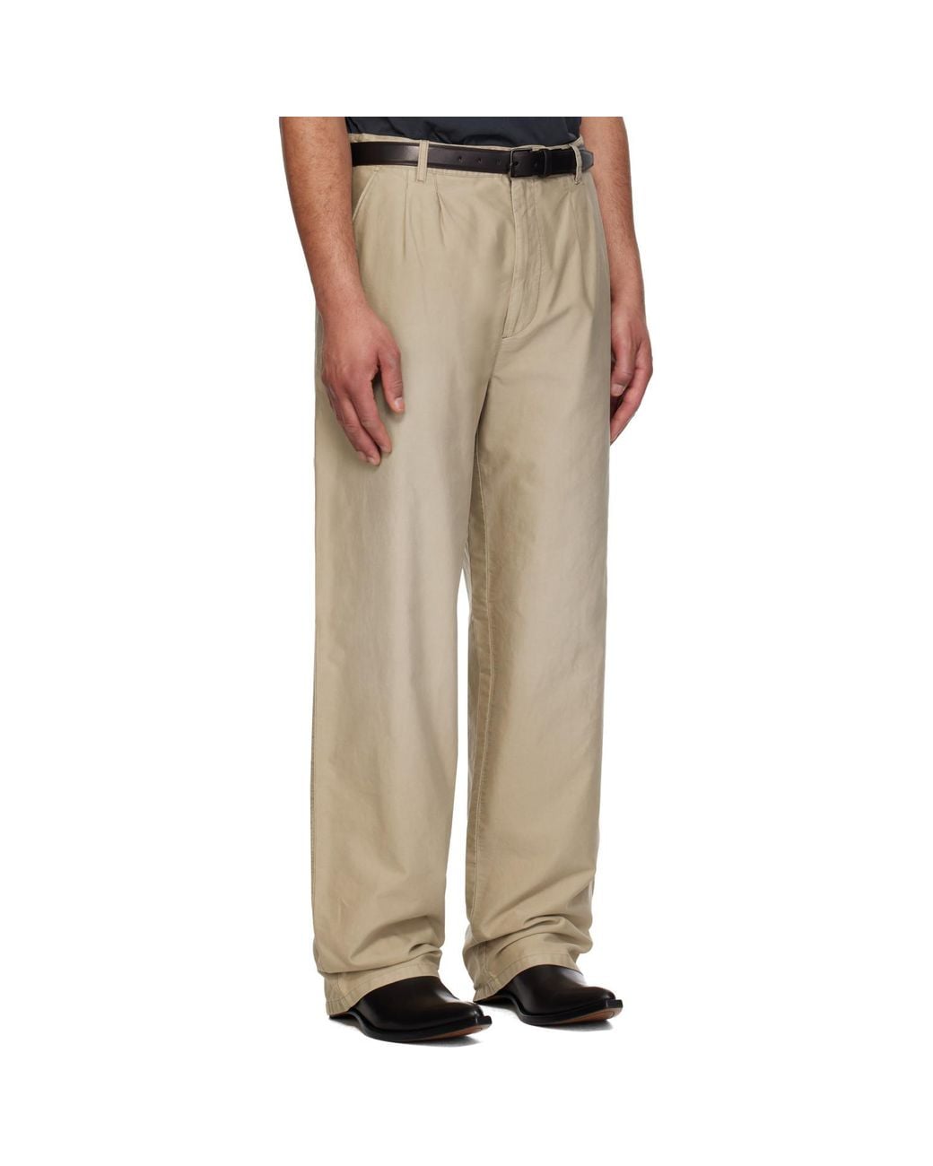 Maison Margiela Natural Unbrushed Moleskin Trousers for men