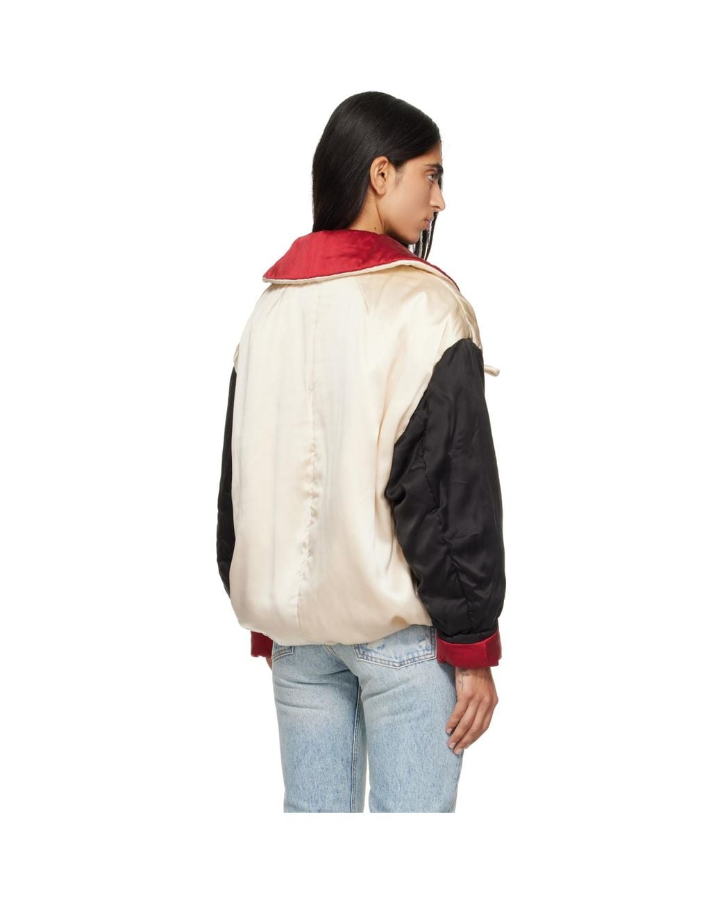 Isabel Marant Red Off- & Reversible Bleza Silk Puffer Jacket