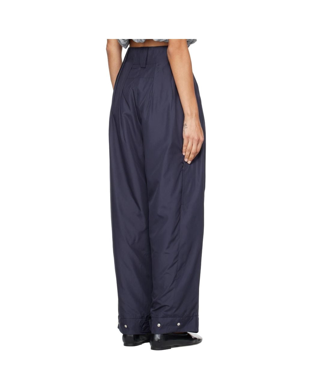 OPEN YY Blue Fluid Full Gather Trousers