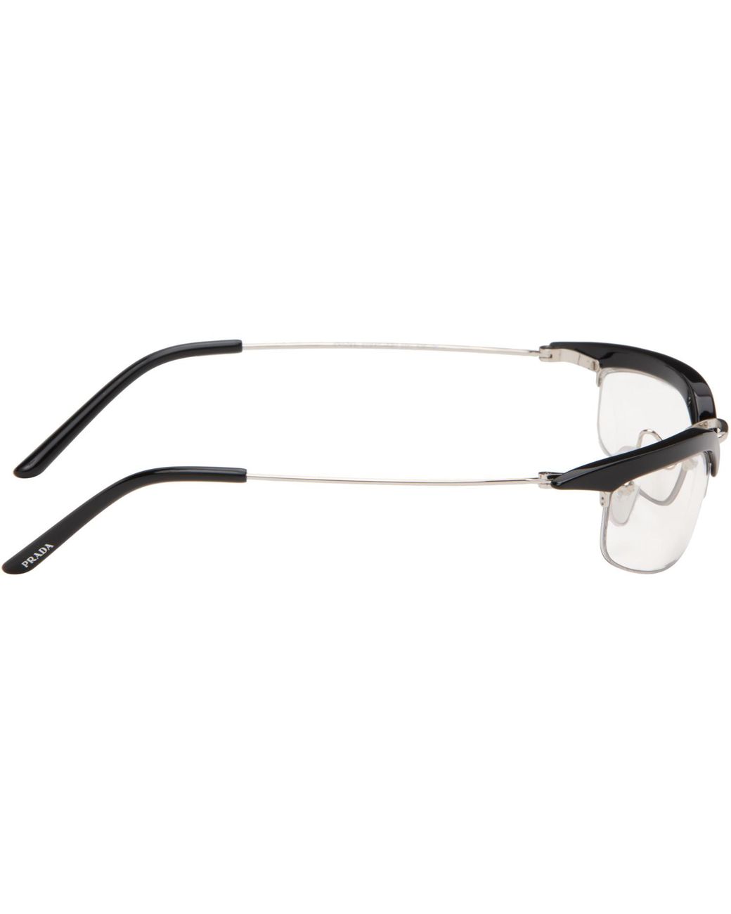 Prada Brown Catwalk Angular Cateye Light Glasses
