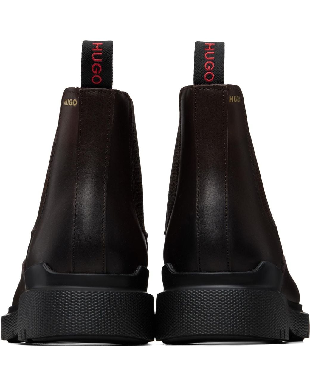 HUGO Leather Chelsea Boots in Brown for Men | Lyst