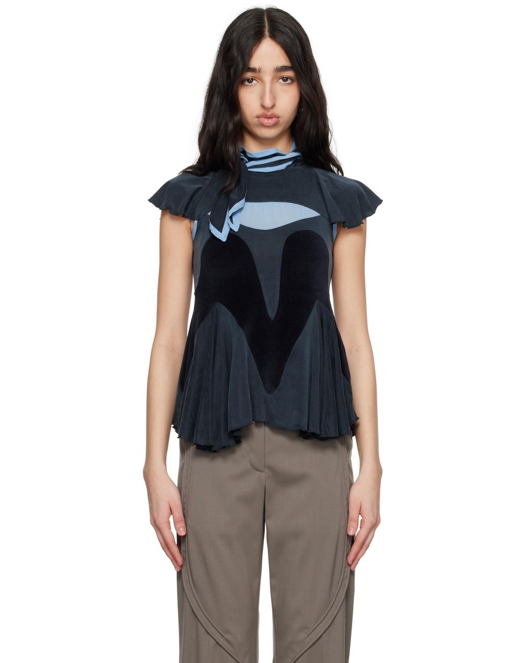 Kiko Kostadinov Travel Jersey Top in Black | Lyst
