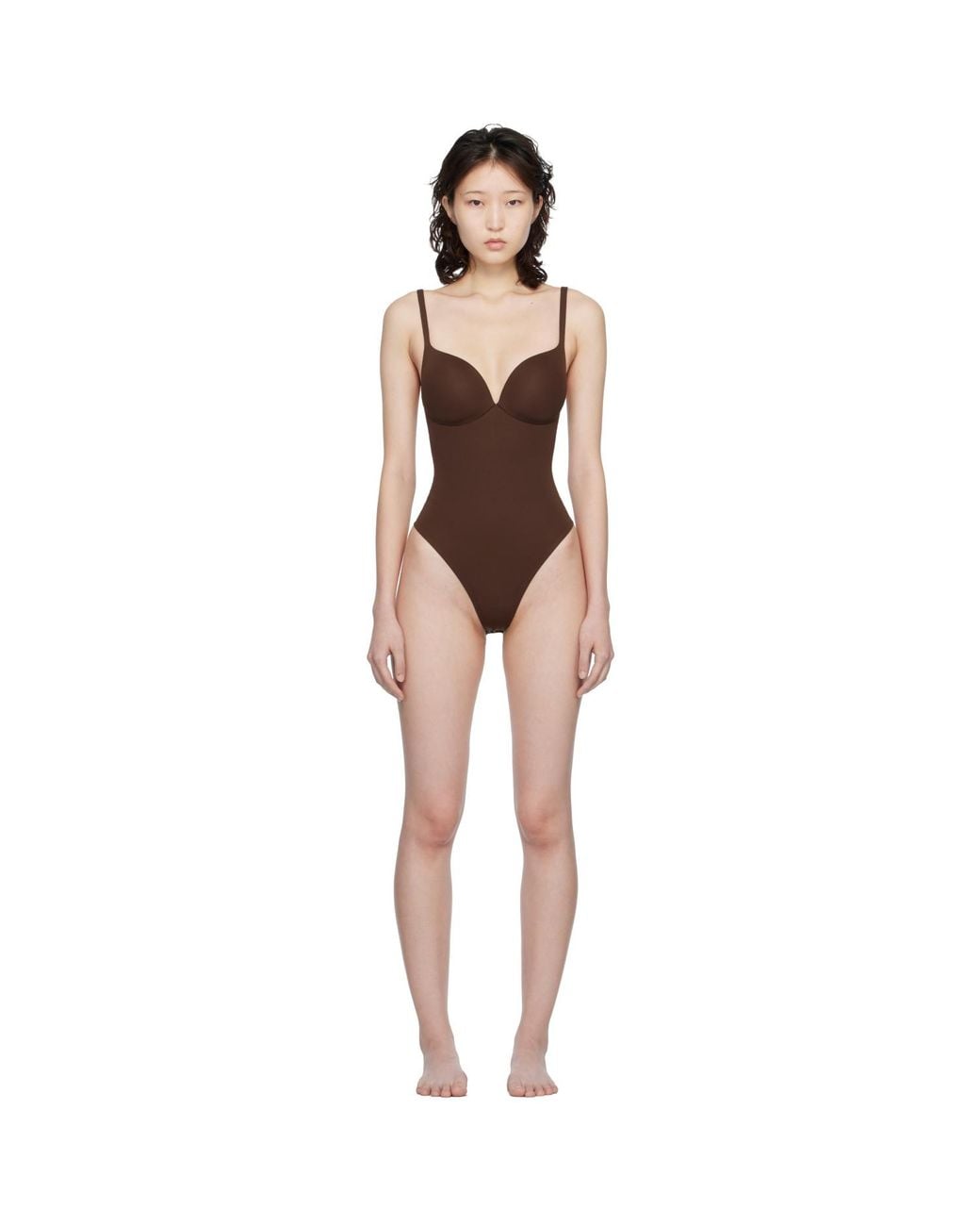 Skims Black Ultimate Body Push-Up Thong Bodysuit