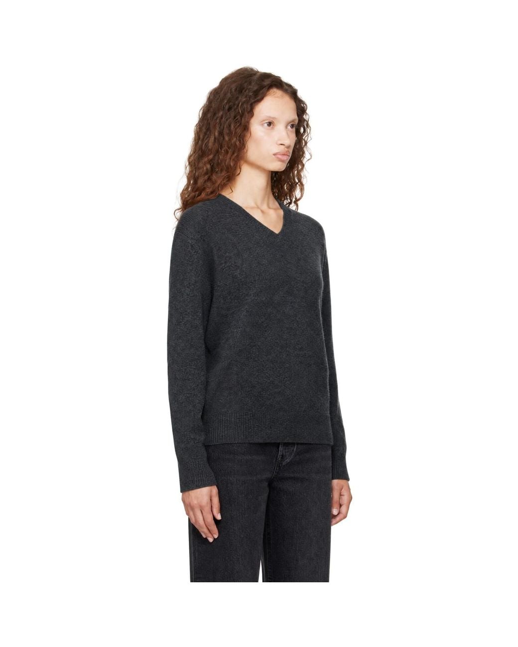 DUNST Black Cashmere V-Neck Sweater