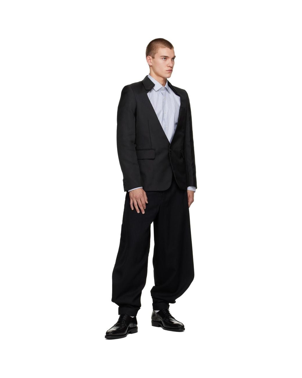 Comme des Garçons Black Wool Heavy Kersey Trousers for men