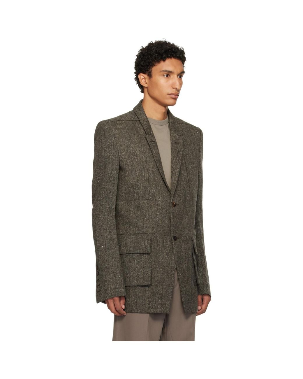 Rick Owens Green Tower Customs Blazer for men