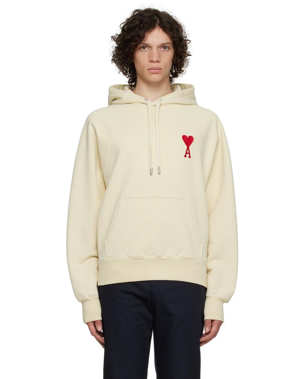 人気★【AMI PARIS】★de Coeur Tone-On-Tone Hoodi.e Off White LILAC Off-White Ami de Coeur Hoodie | AMI PARIS