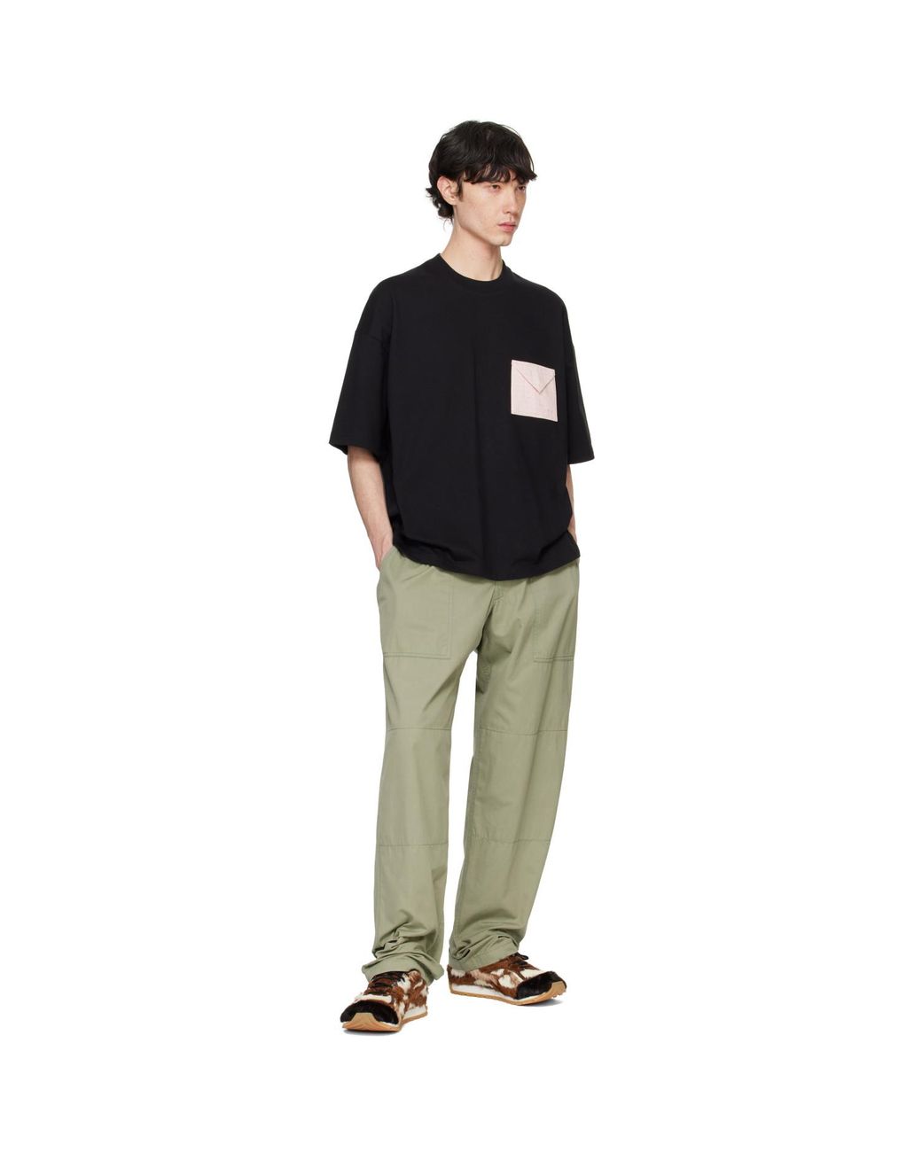 Bottega Veneta Black Pima Cotton Jersey Oversized T-Shirt for men