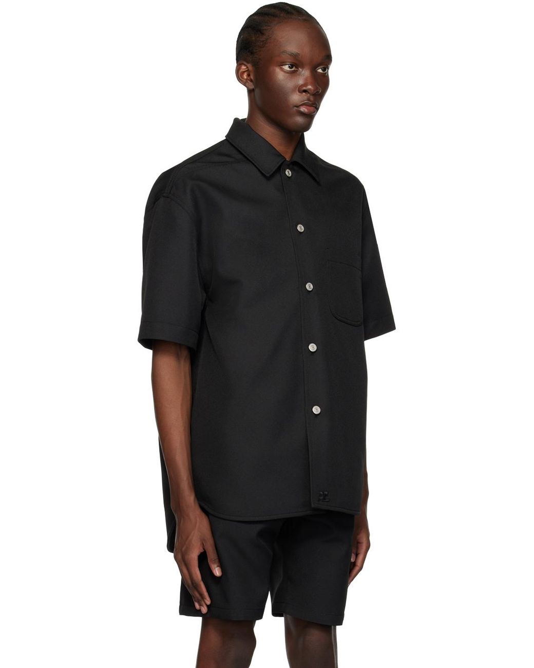 Courreges Skater Shirt in Black for Men | Lyst UK