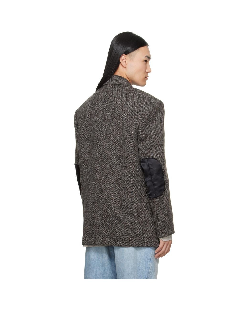 MM6 by Maison Margiela Gray Wool Tweed Blazer for men