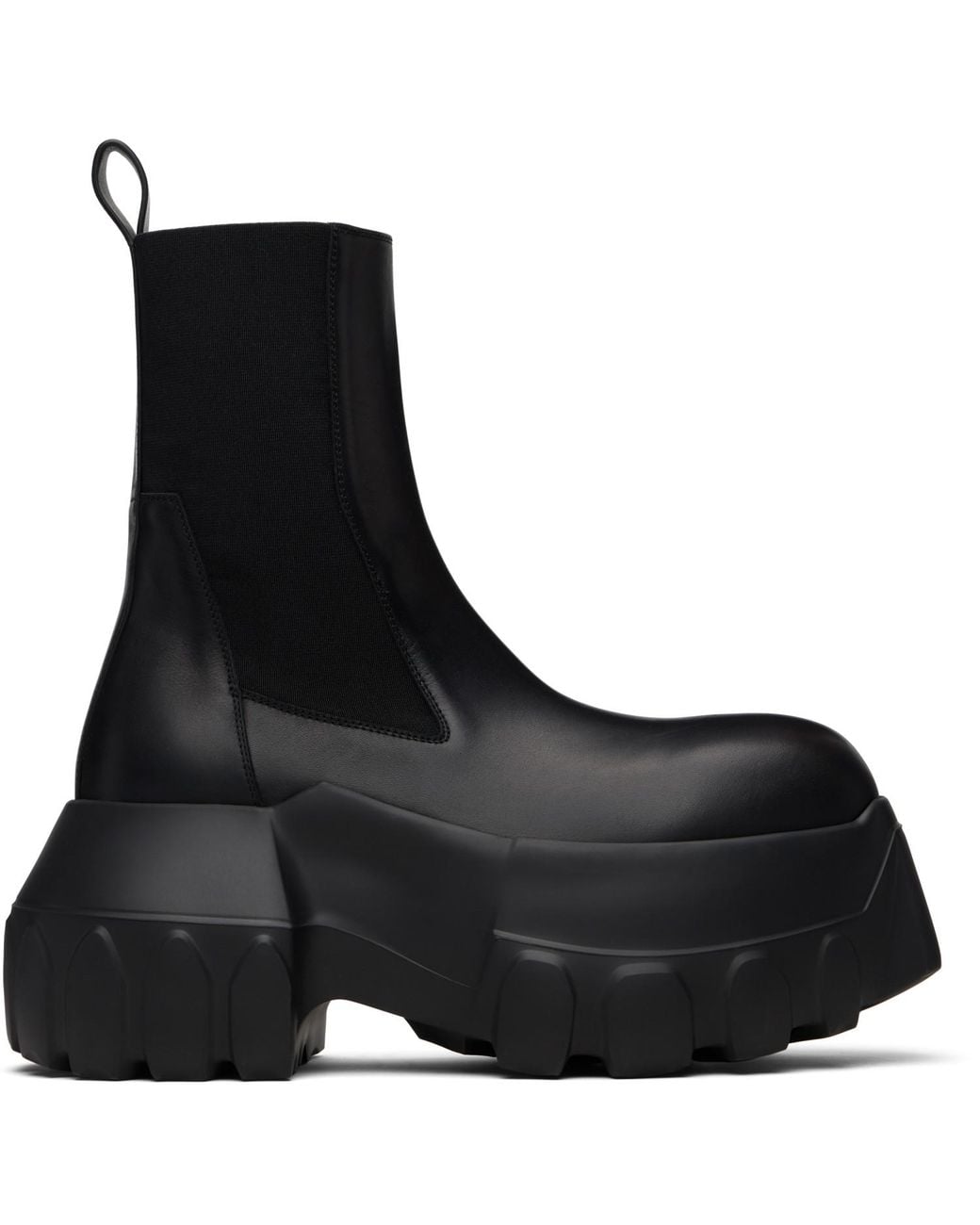 Rick Owens Black Beatle Mega Tractor Chelsea Boots for men