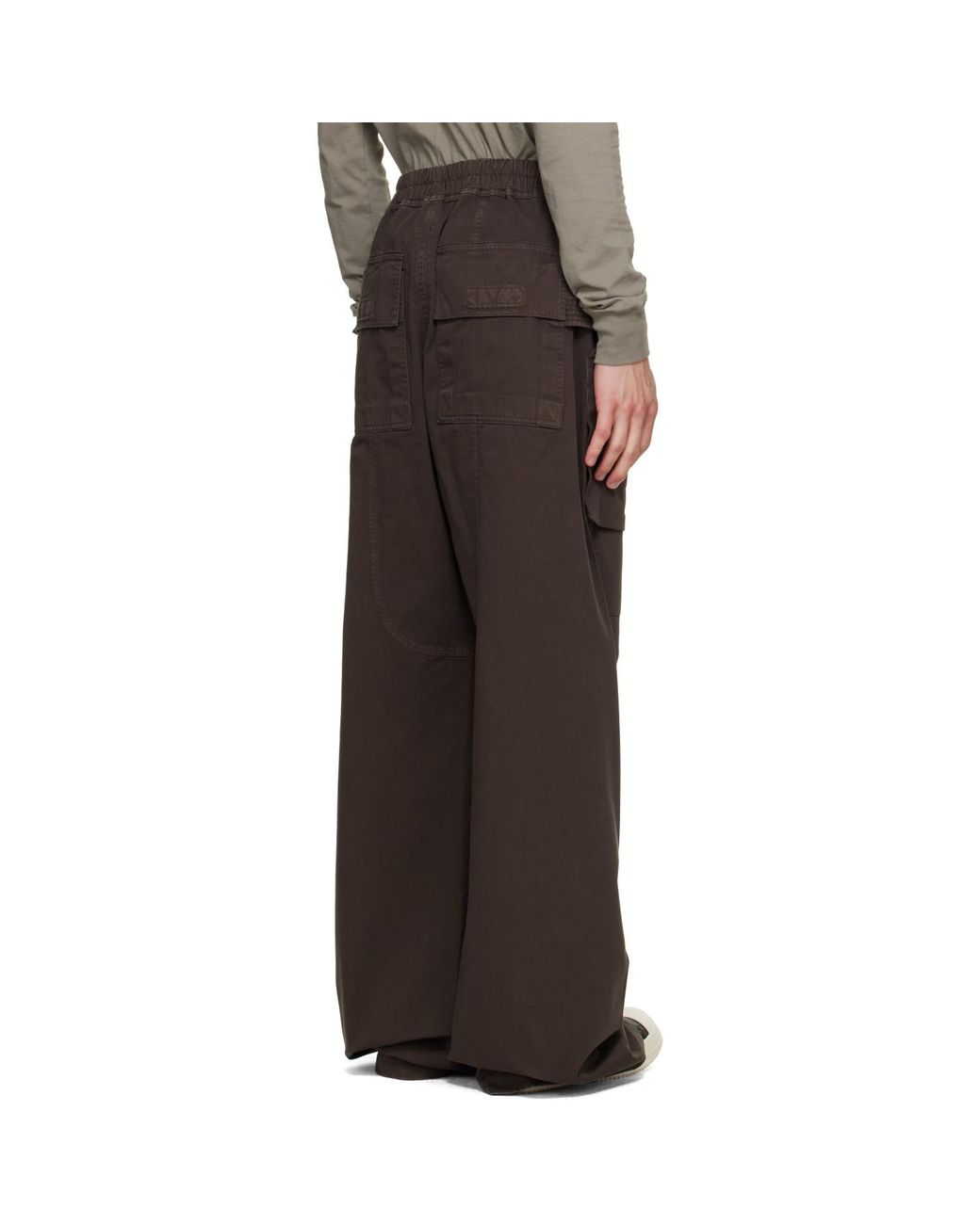 Rick Owens Brown Tower Creatch Wide Cargo Pants for men