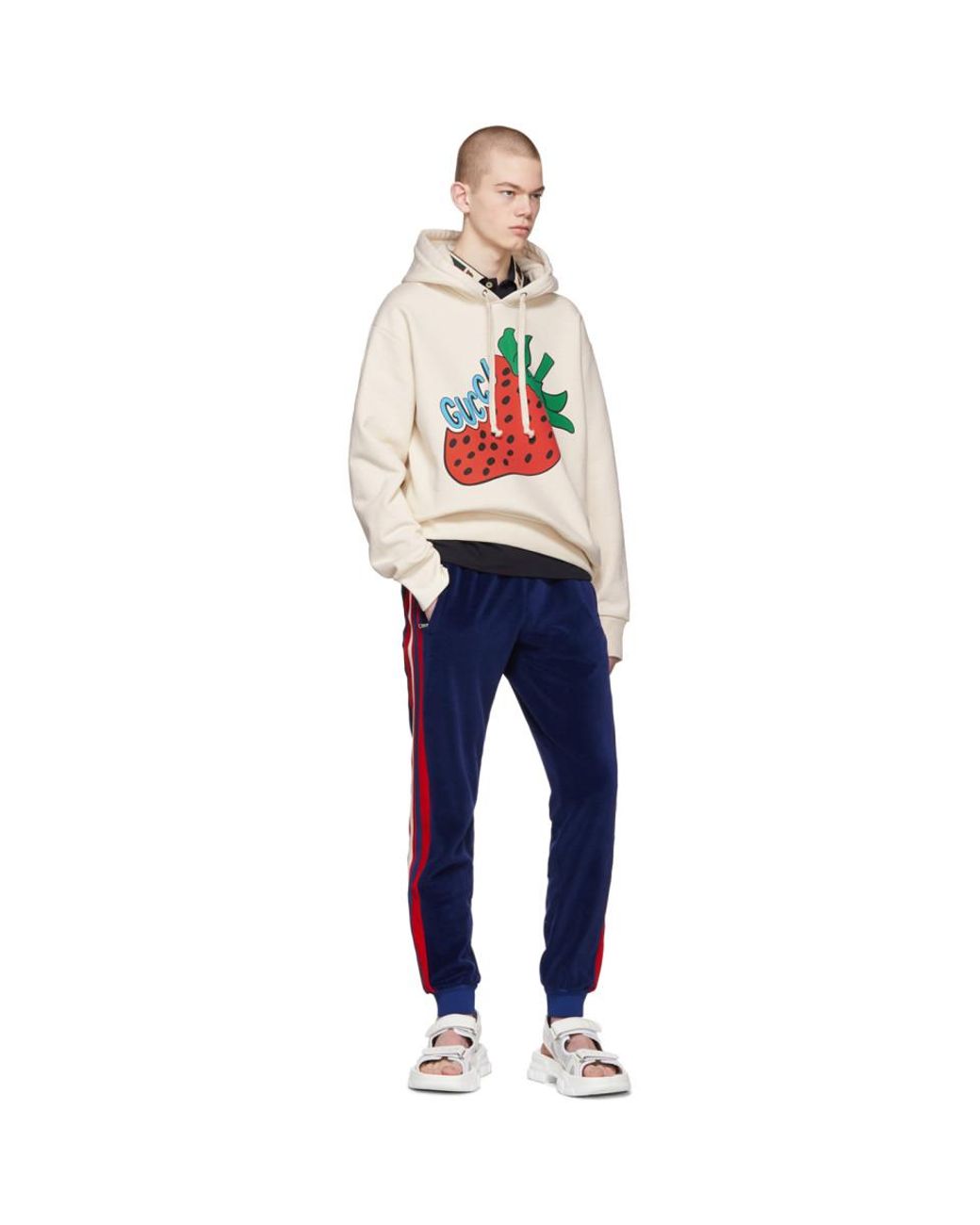 メンズ Gucci グッチ ストロベリー(いちご) プリント スウェット メンズ Gucci グッチ ストロベリー(いちご) プリント スウェット