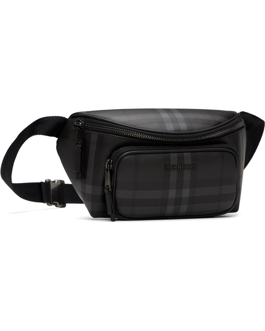 Burberry Black City Check Belt Bag for men