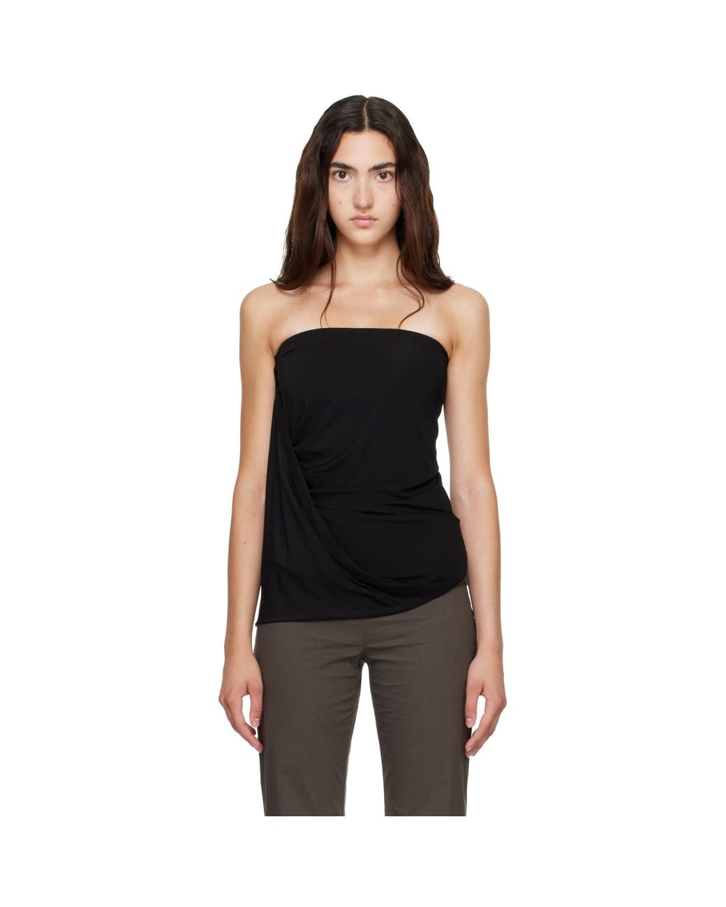 Helmut Lang Black Twisted Tube Top
