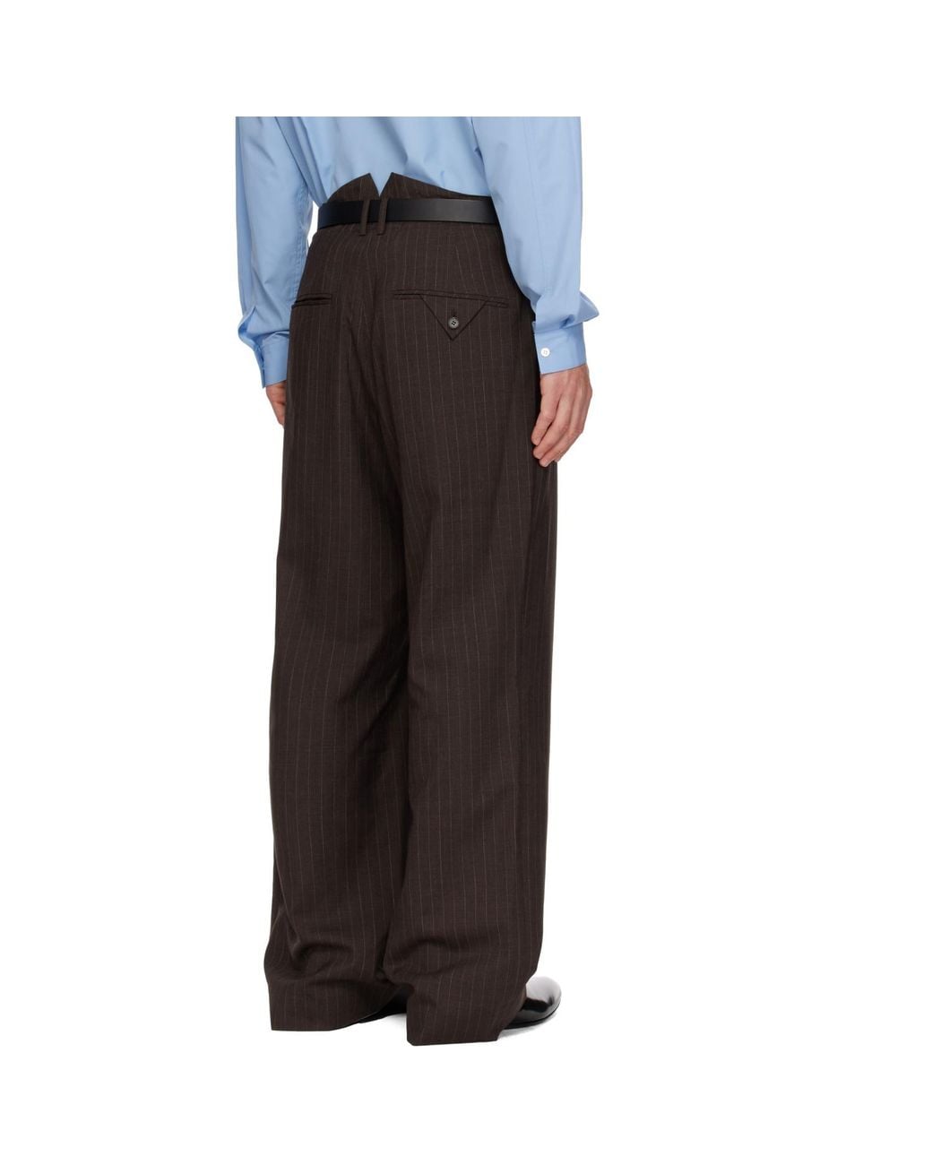 Sir Black Pinstripe Tailored Trousers for men