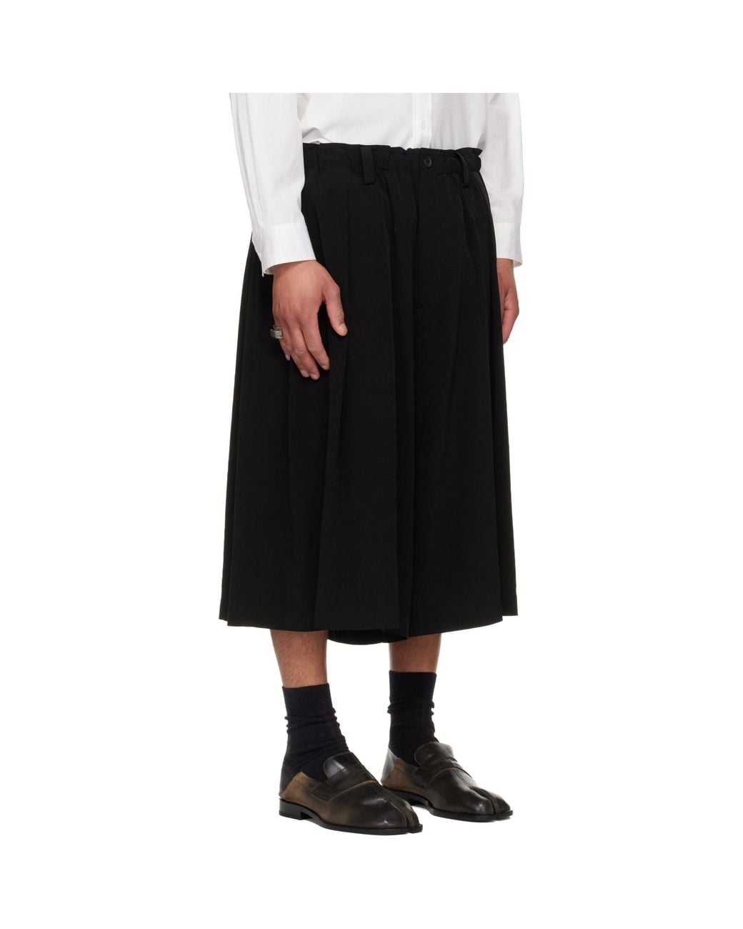 Yohji Yamamoto Black 8 Tucks Trousers for men