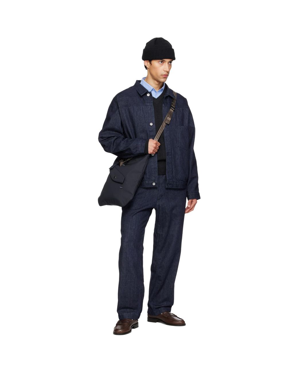 Nanamica Blue Wide Jeans for men