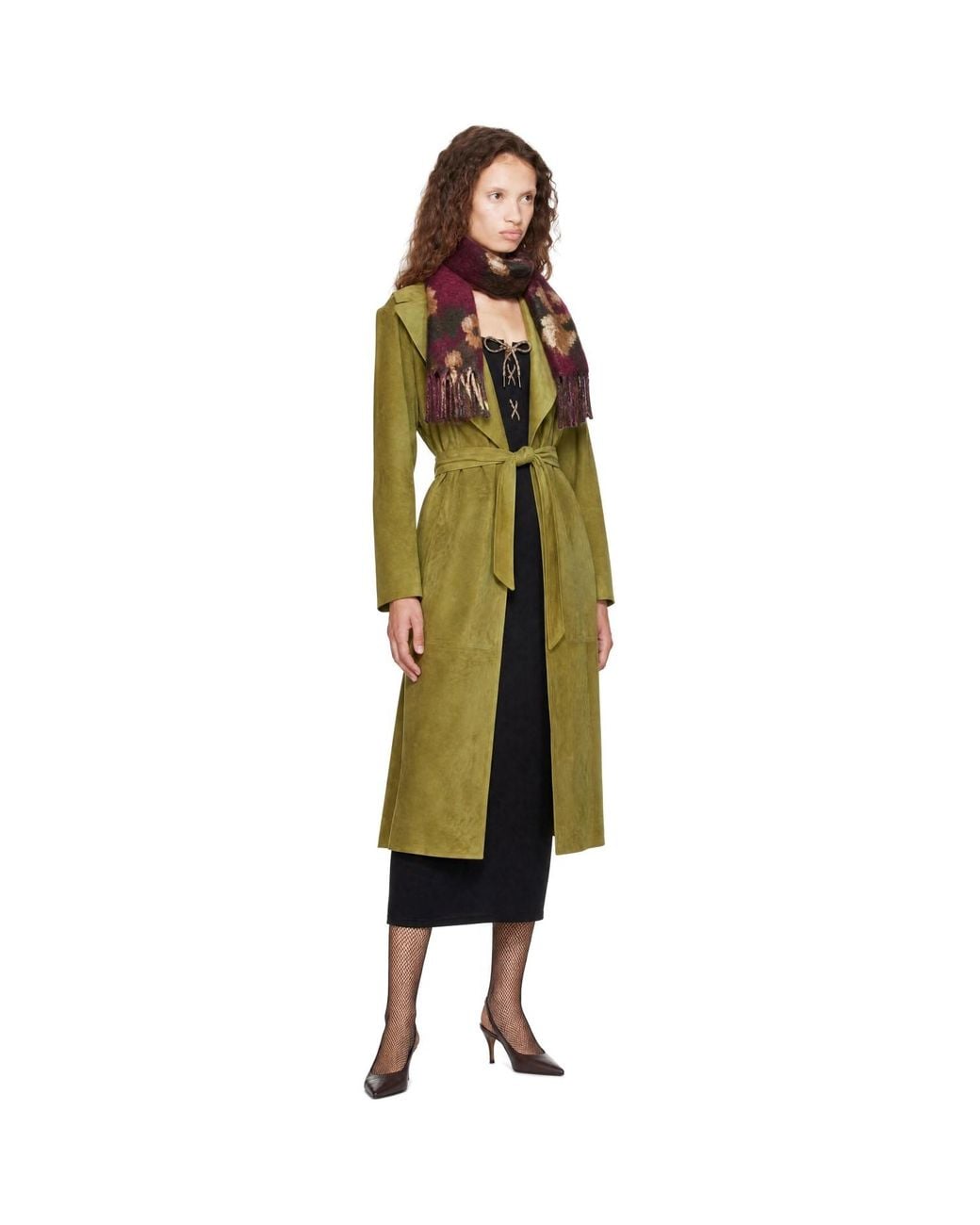 Burberry Green Long Suede Coat