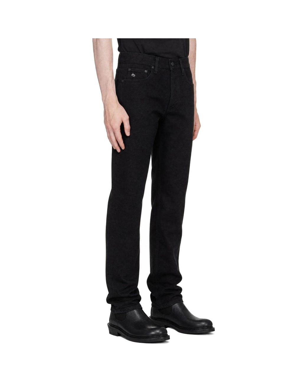 Rag & Bone Black Fit 4 Straight Jeans for men