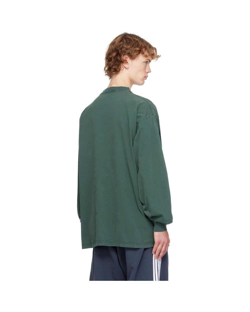 Balenciaga Green Logo L/S Large T-Shirt for men