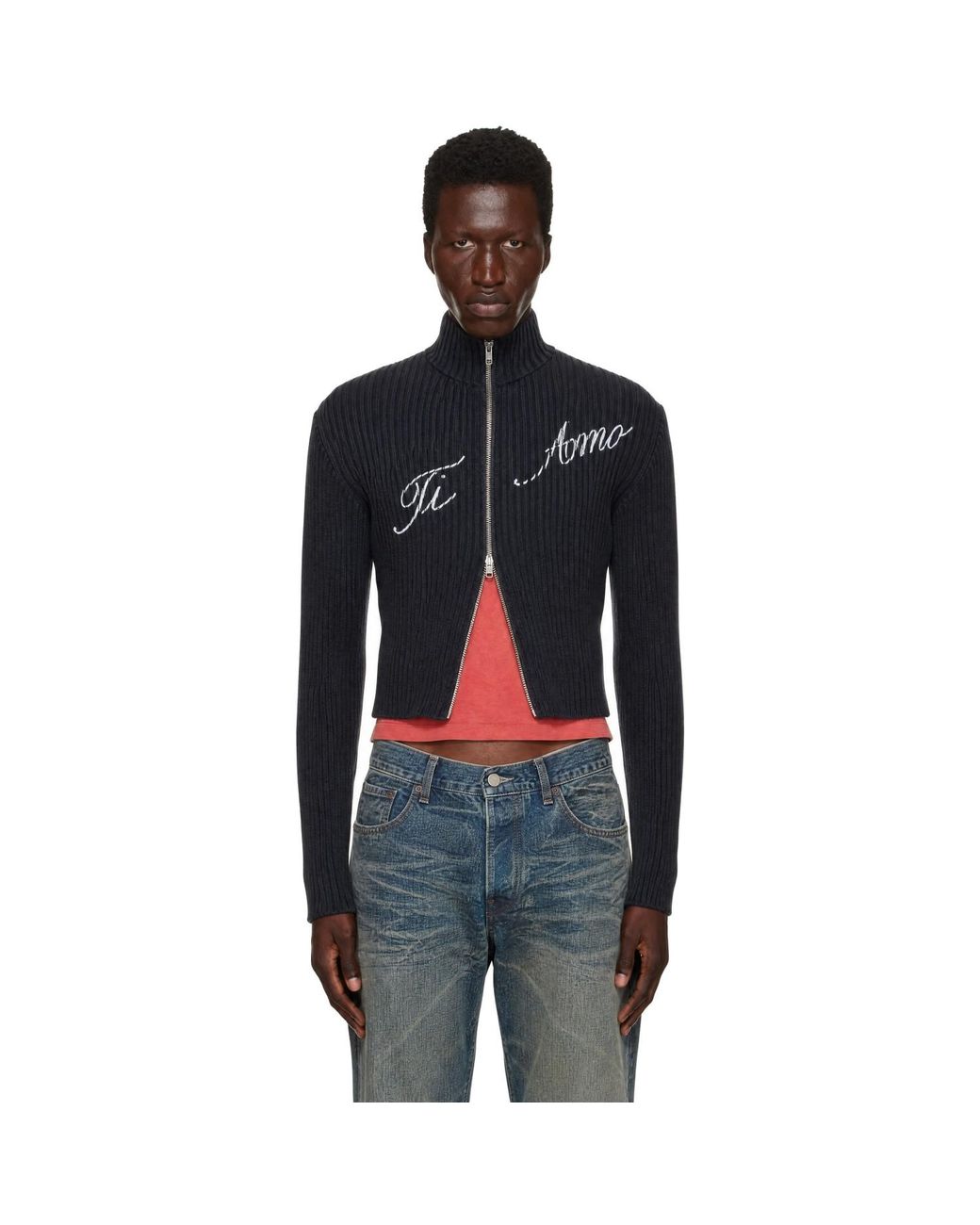 Carne Bollente Black 'Tell Me Ti Amo' Cardigan for men