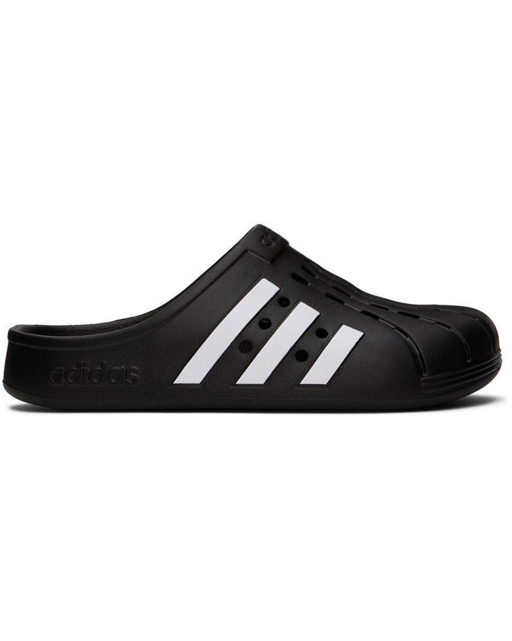 adidas Originals Rubber Adilette Clogs in Black | Lyst