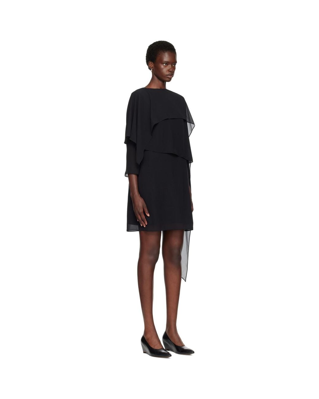 MM6 by Maison Margiela Black Chiffon Minidress
