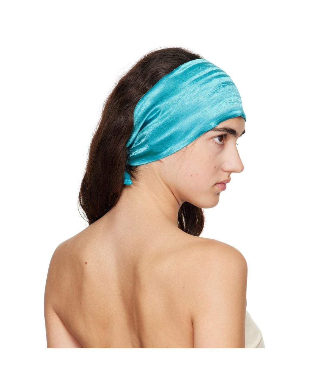 MERRMA Blue Ssense Exclusive Froisse Bandeau Headband