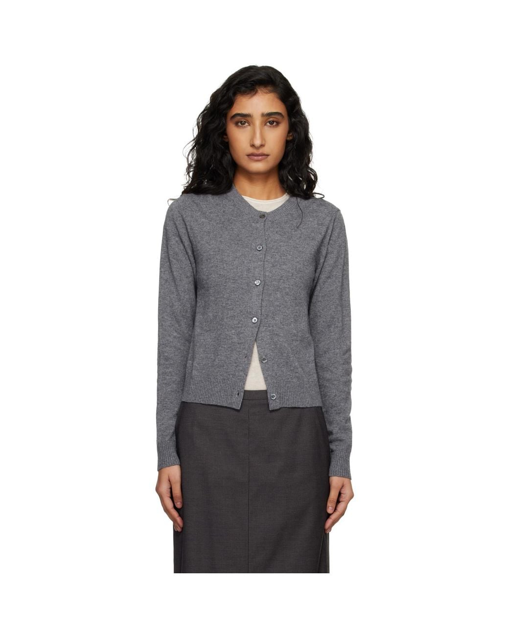 DUNST Black Essential Crewneck Knit Cardigan