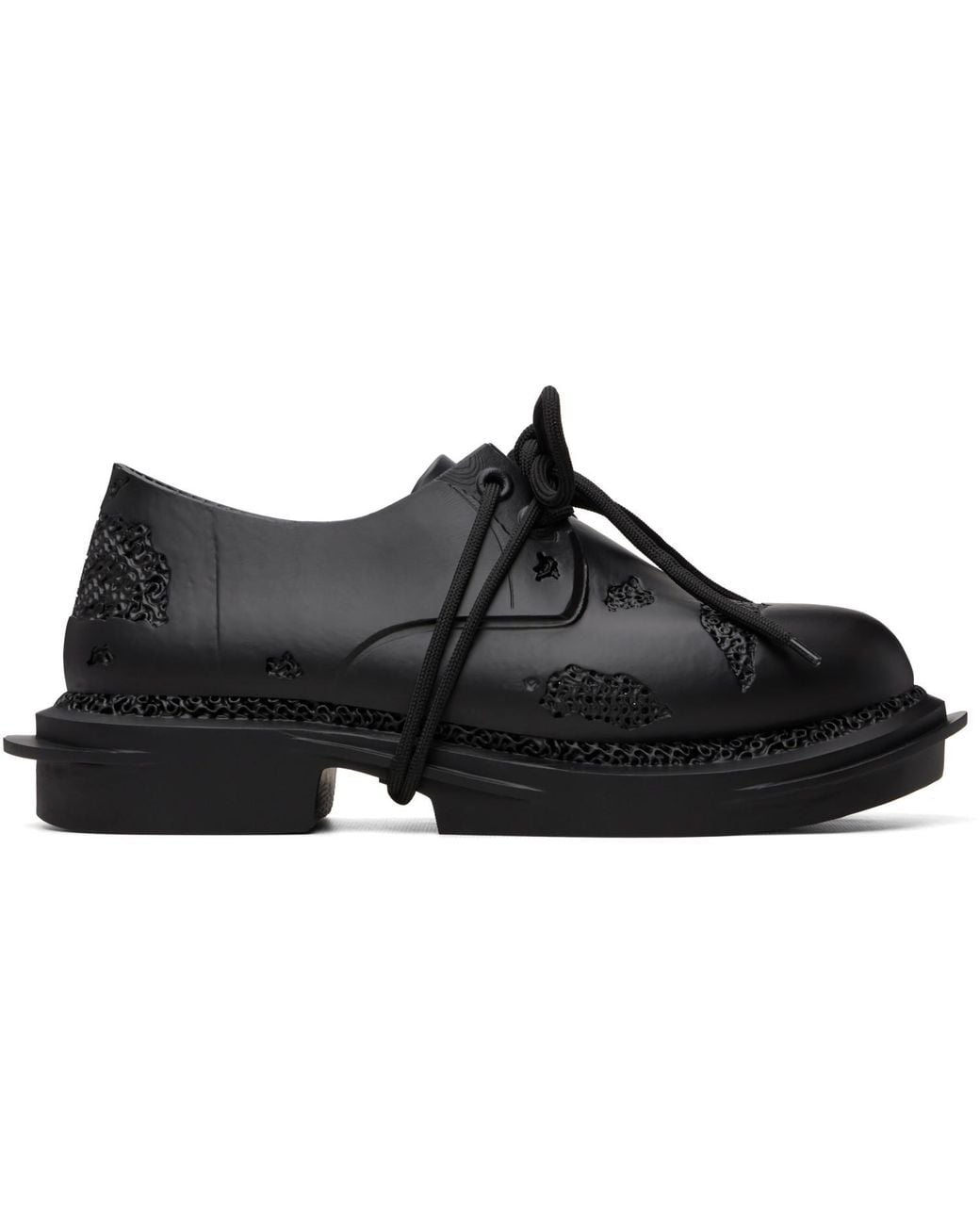 HYACYN Black Ral Legacy Edition 'Erottod' 3D-Print Derbys for men