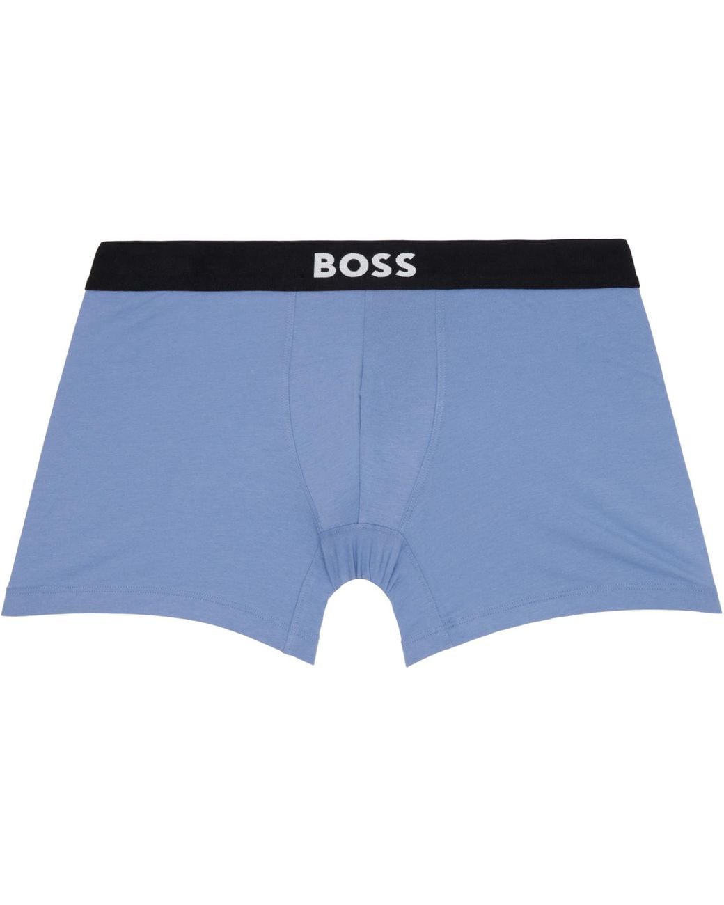 Boss Blue Three-Pack Stretch Cotton Boxer Briefs for men
