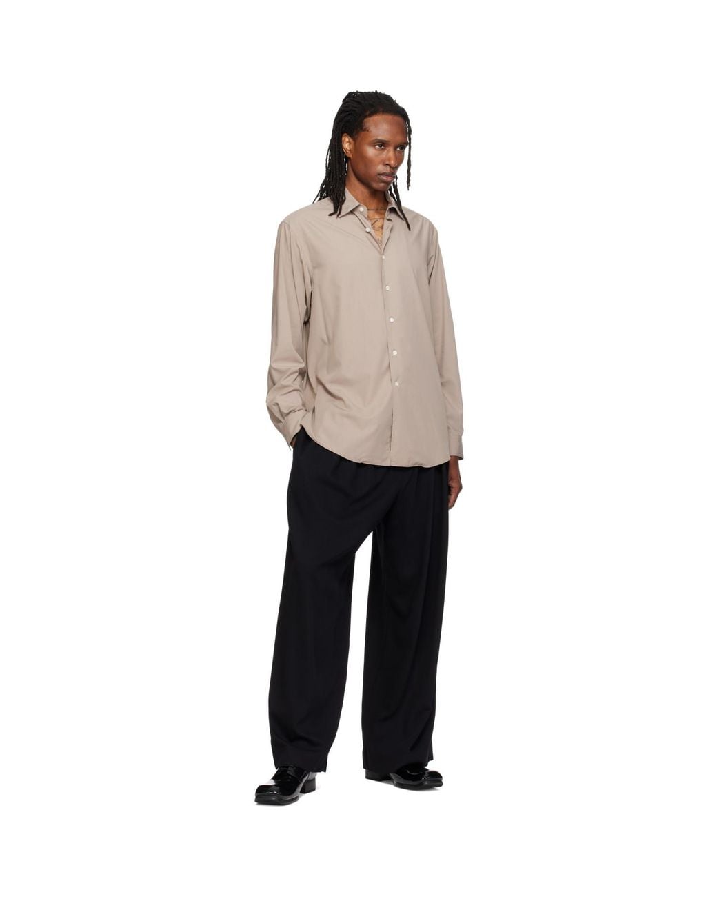 SOSHIOTSUKI Natural Rayon Oversized Shirt for men