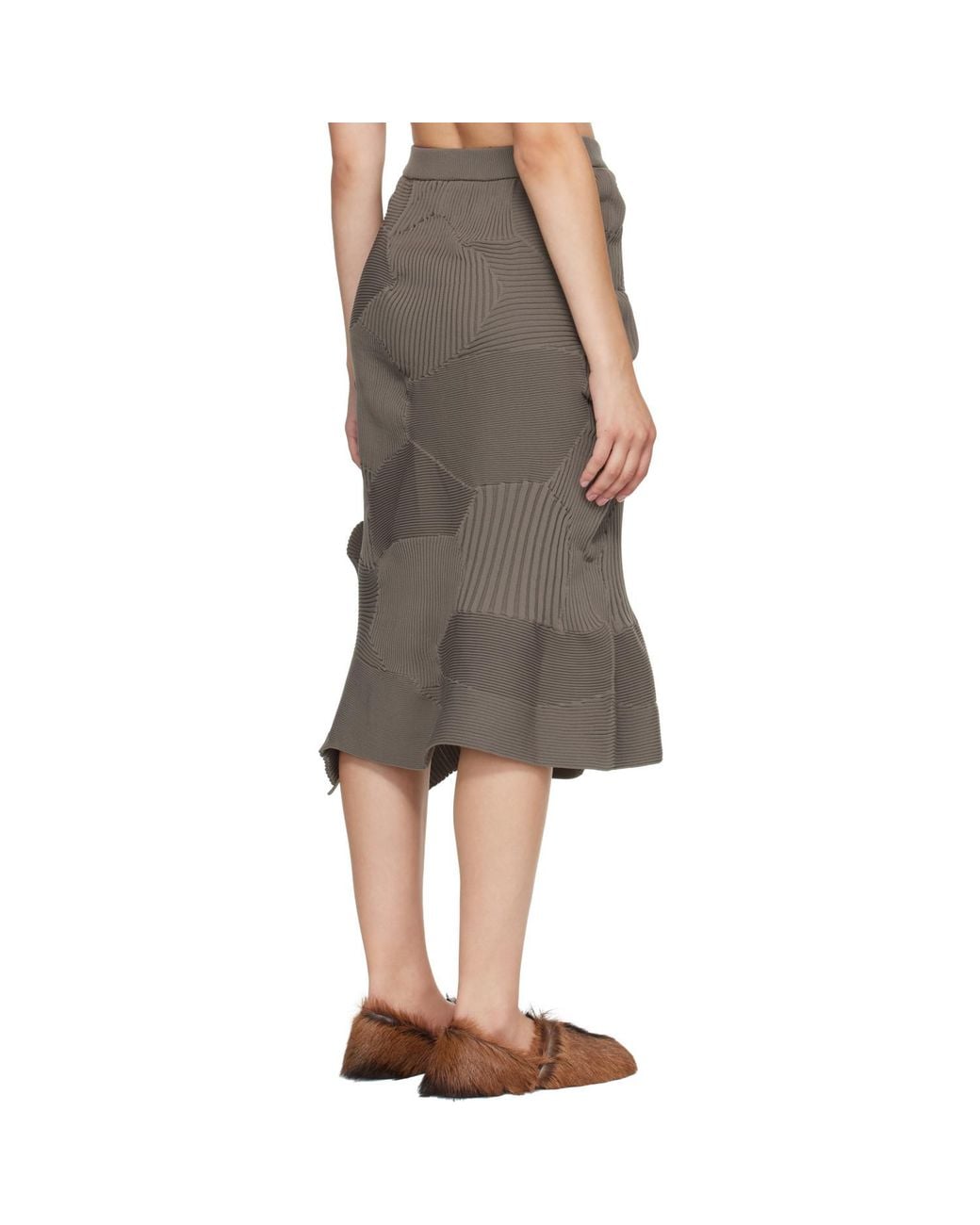 Issey Miyake Gray Kone Kone Midi Skirt