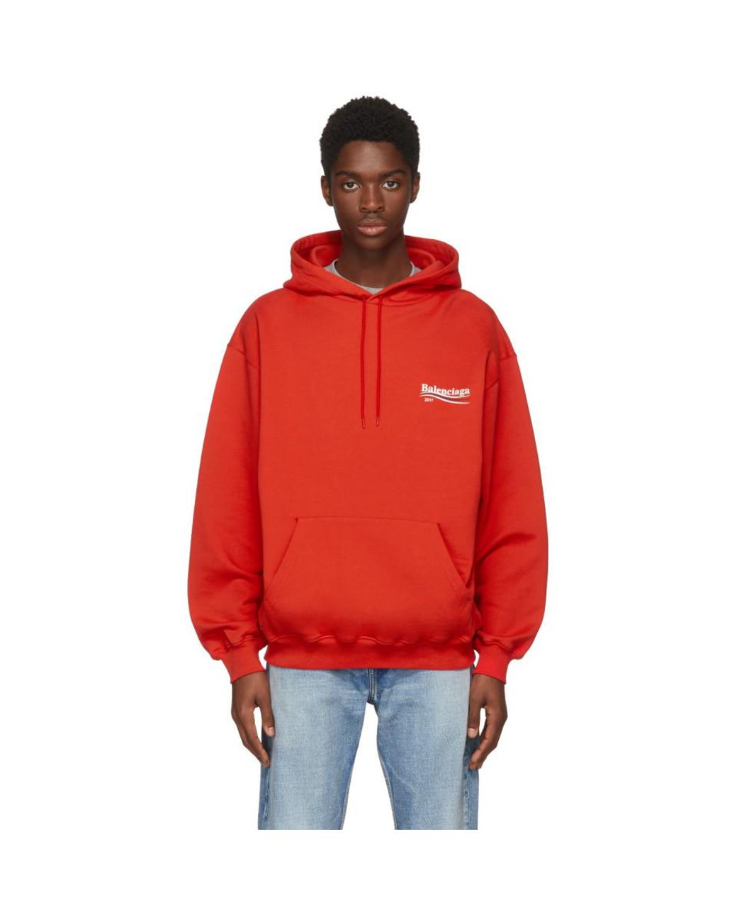 Balenciaga Red Campaign Hoodie for Men Lyst UK
