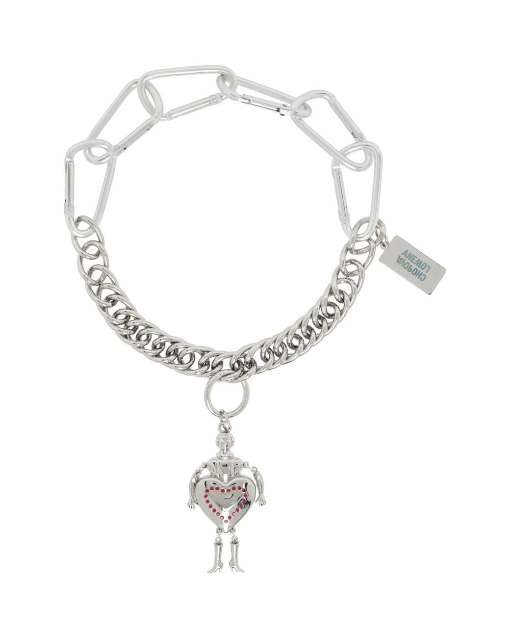 Chopova Lowena Metallic Dolly Carabiner Necklace for men