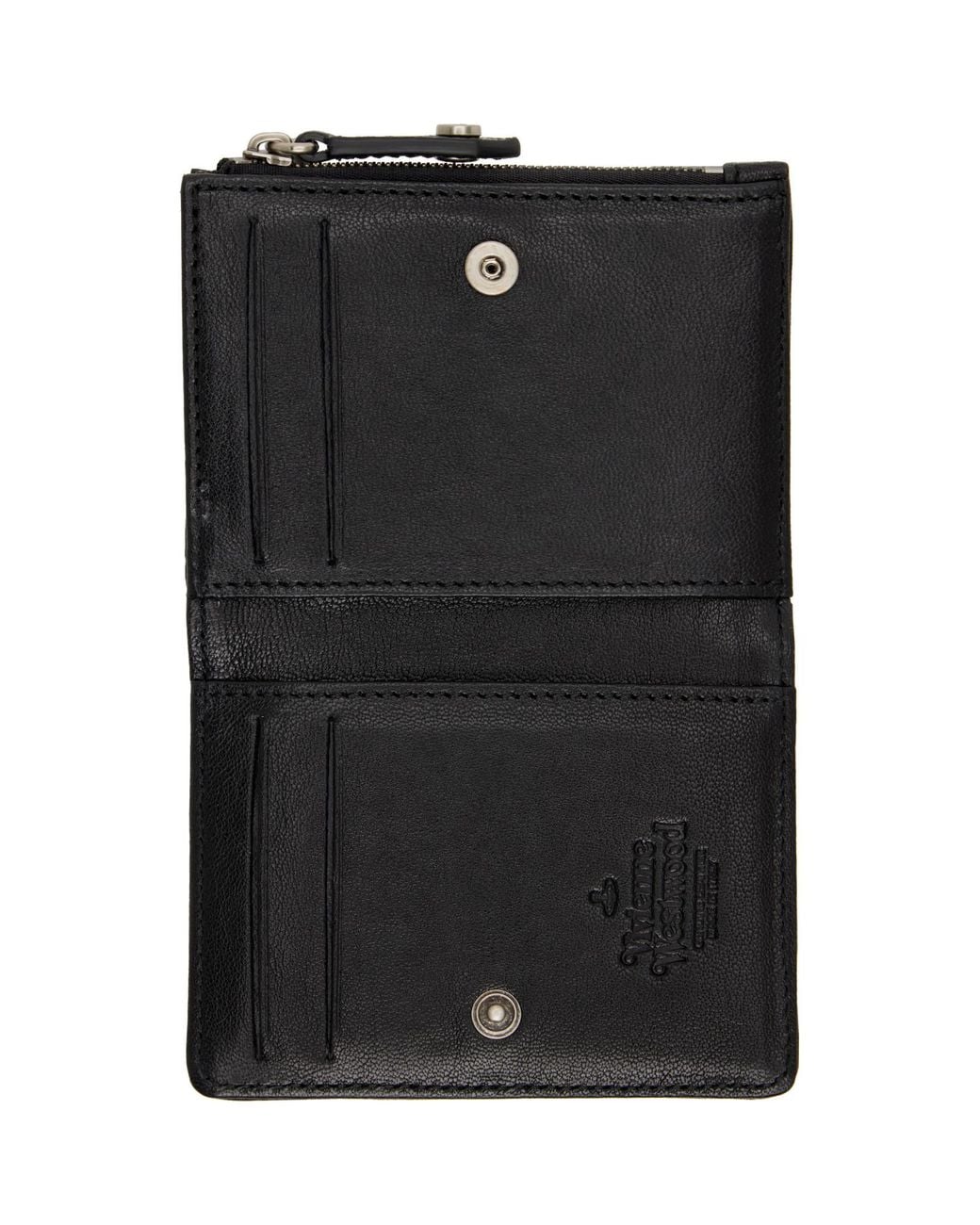 Vivienne Westwood Black Slim Flap Card Holder for men