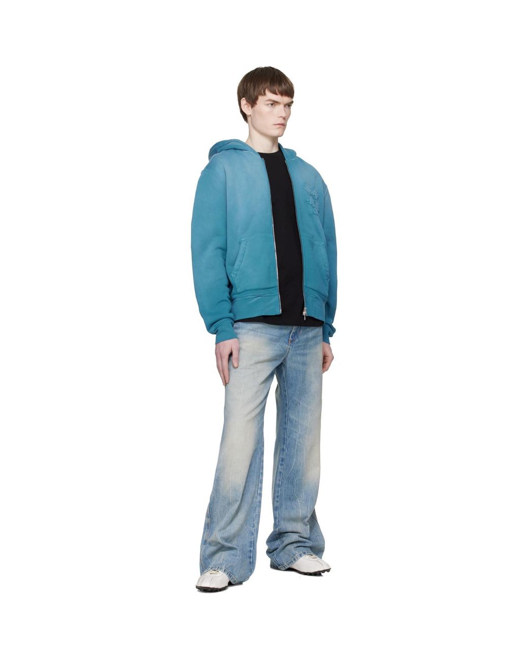 Amiri Blue Ma Quad Zip Hoodie for men