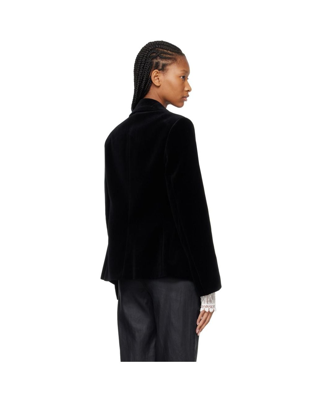 Rohe Black Classic Fitted Velvet Blazer