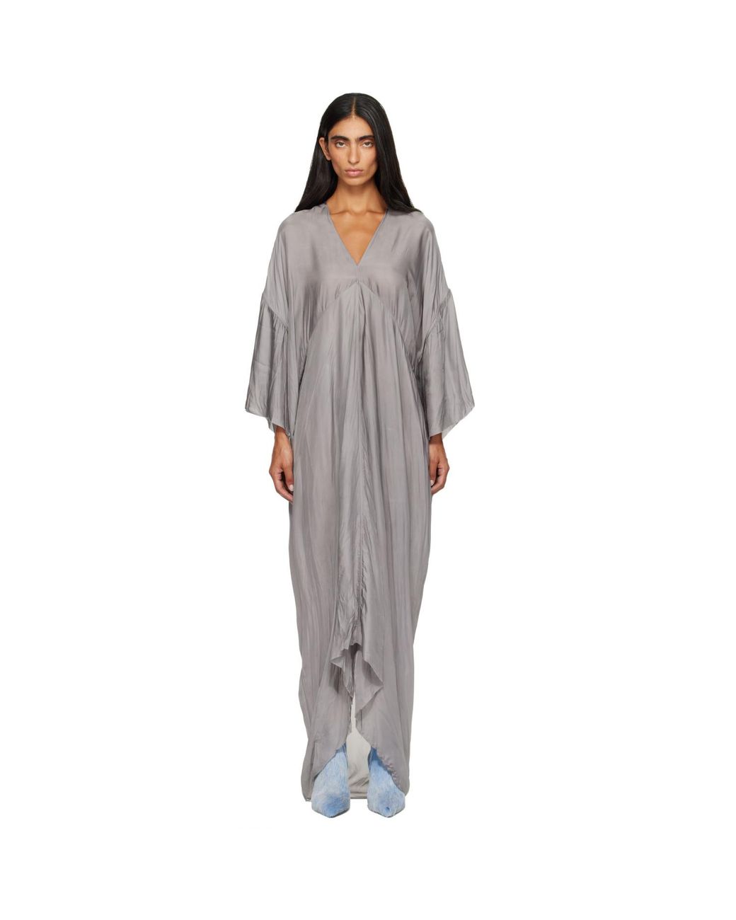 Rick Owens Gray Tower Tommykite Maxi Dress