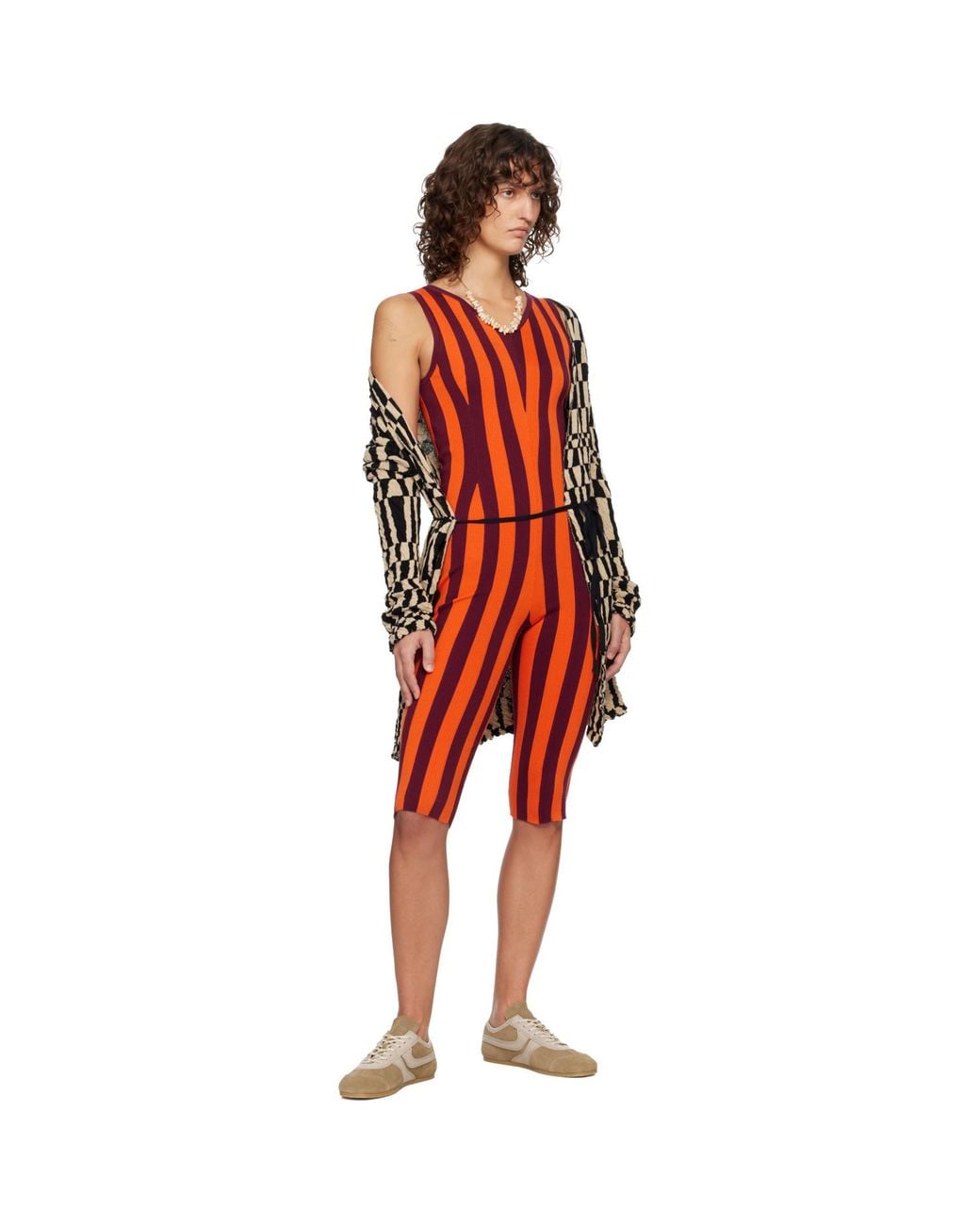 Dries Van Noten Red Burgundy Knitted Jumpsuit