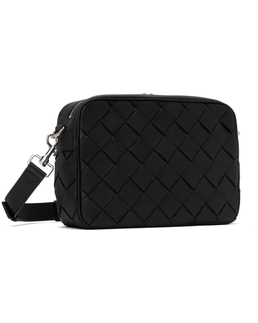 Bottega Veneta Black Medium Intrecciato Camera Bag for men