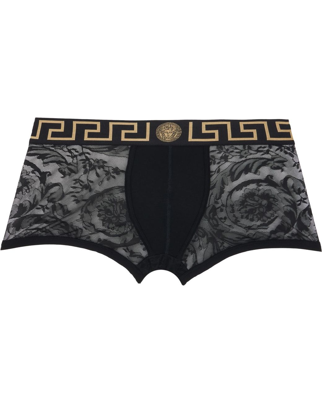 Versace Black Jacquard Barocco Boxer Briefs for men