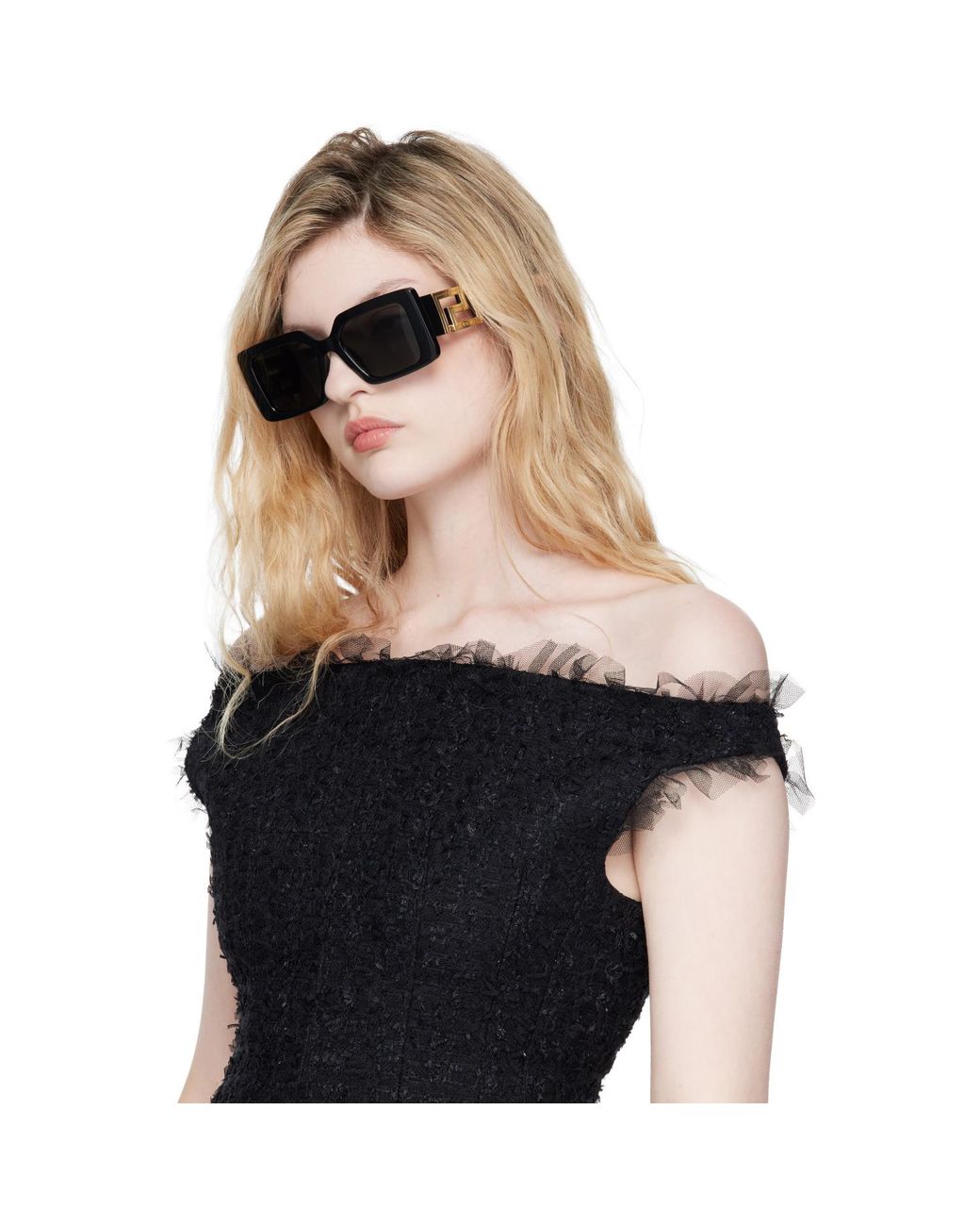 Versace Black Greca Sunglasses