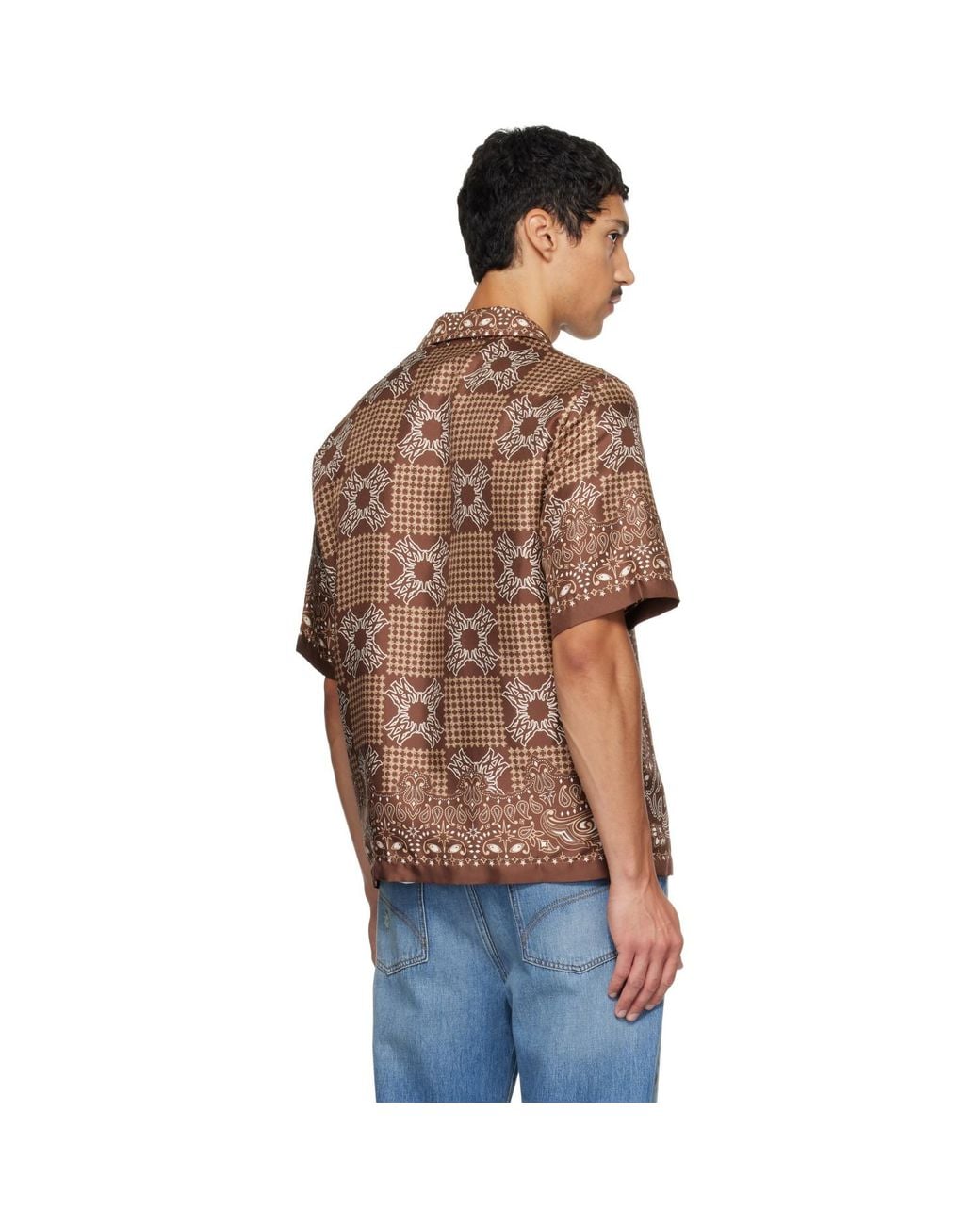Amiri Brown Ma Check Camp Shirt for men