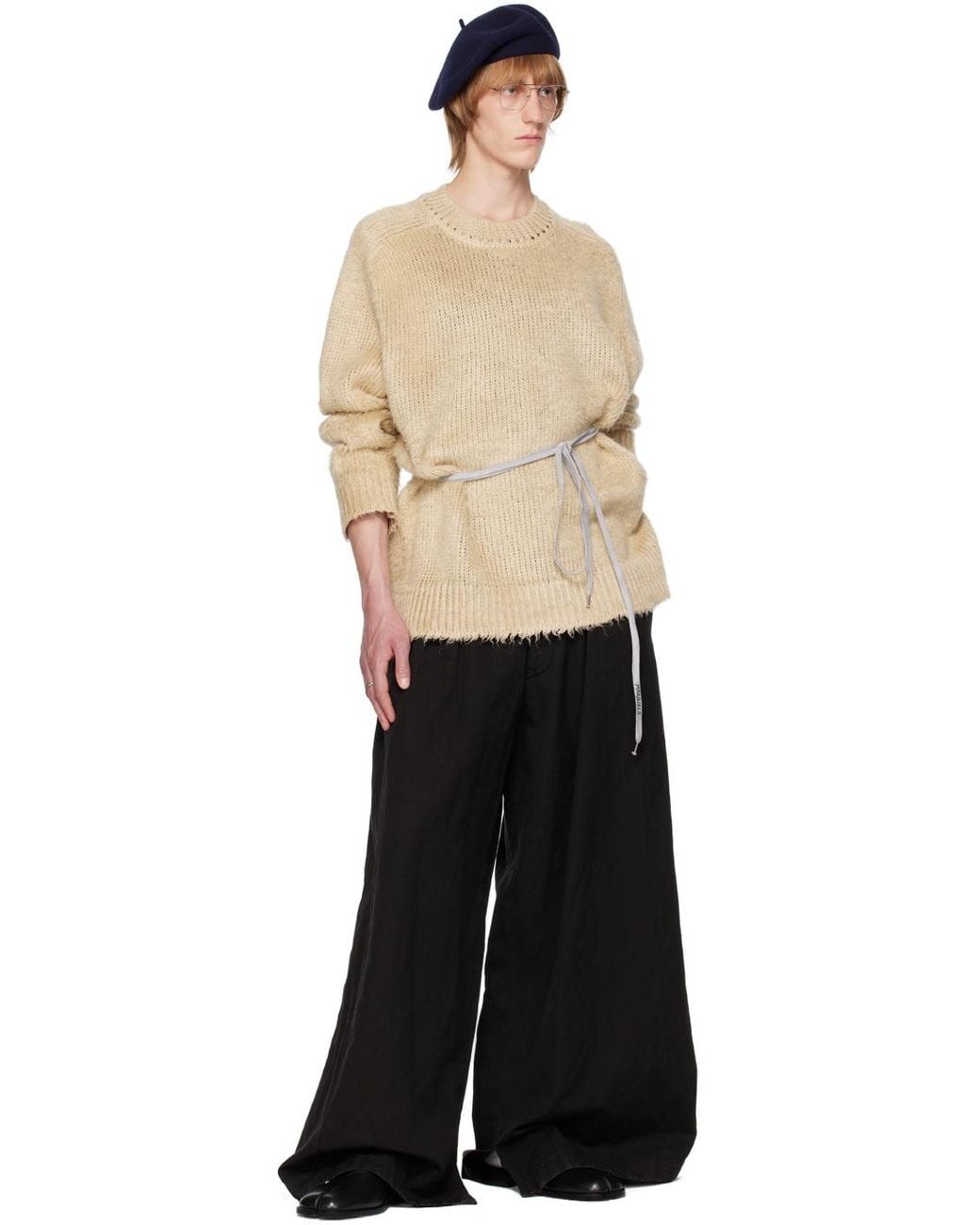 Maison Margiela Natural Beige Brushed Sweater for men