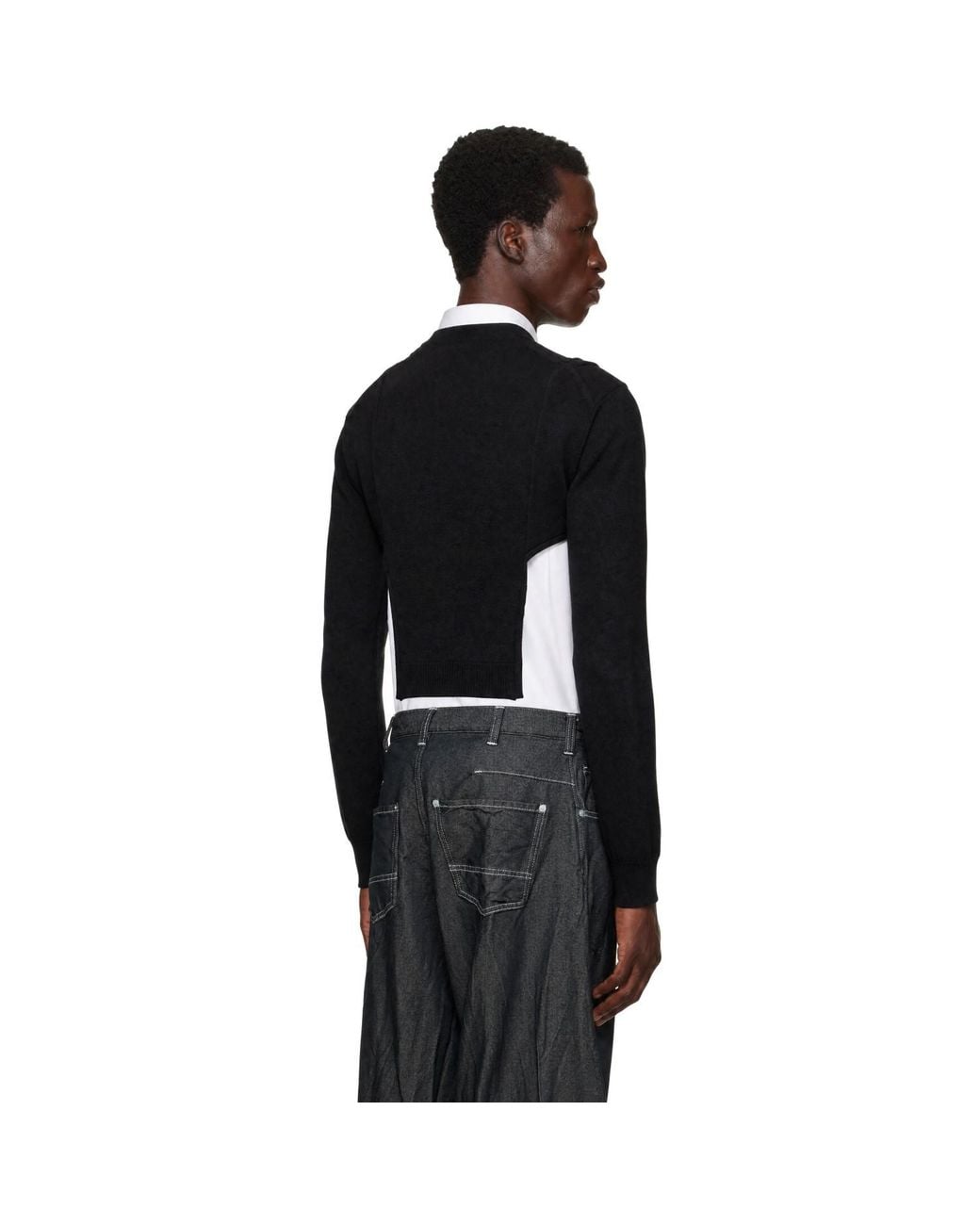 Comme des Garçons Black Wool Cardigan for men