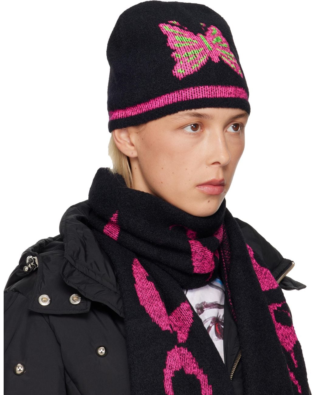 Chopova Lowena Purple Cyber Butterfly Beanie