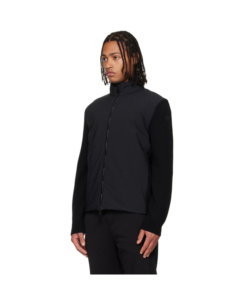 Moncler Black Virgin Wool Down Jacket for men