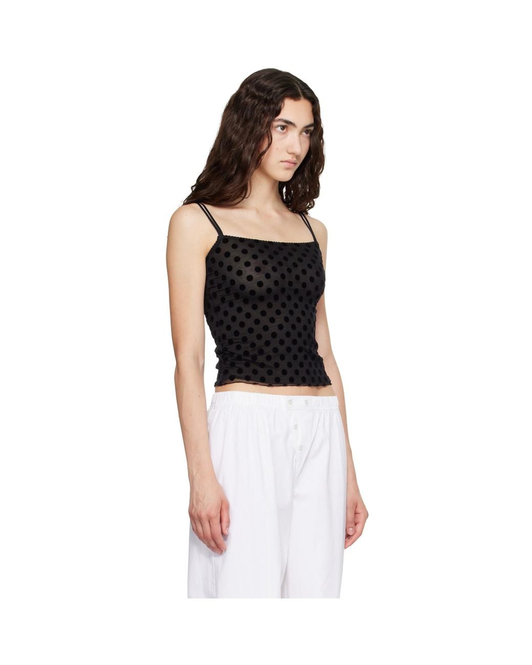 Fruity Booty Black Polka Flock Tank Top